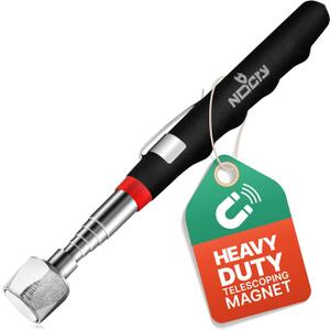 NoCry Telescoping Magnetic Pickup Tool with an Extra Strong 25lb Pull Force  Stainless Steel Magnet Stick Extendable up to 30in; Non-Slip Rubber Handle; Rust Proof and Corrosion Resistant