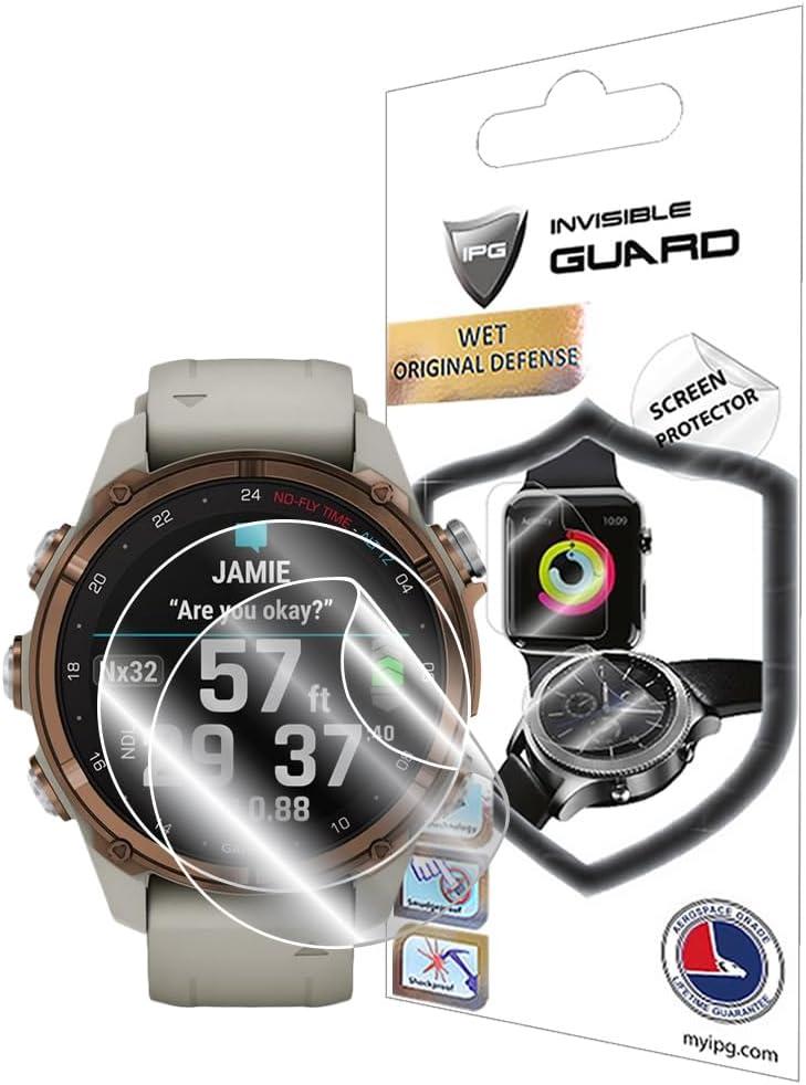 IPG for Garmin Descent Mk3 - Mk3i (Case Dimention:43mm) Hydrogel Screen Protector (2 Units) Invisible HD Clear Film Anti Scratch Guard-Smooth/Self-Healing/Bubble for Mk3i-43mm