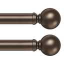 Hei!Dear 2 Pack Bronze Curtain Rods for window 20 to 40 Inches(1.67-3.33 Feet), Adjustable 5/8 inch, HeavyDuty Decorative Drapery Rods, Small Window Rods Set, Size: 18"-45",Bronze