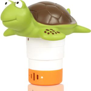 Mini Floating Chlorine Dispenser Holder Fits 1 Inch Chemical Tablets ONLY,Pool Chlorine Floater for Spa, Hot Tub and Small Pools (Turtle)
