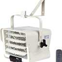 DR. INFRARED HEATER NEW Upgraded DR-975 7500-Watt 240-Volt Hardwired Shop Garage Electric Heater, Wall/Ceiling Mounted with Remote Controlled Thermostat White