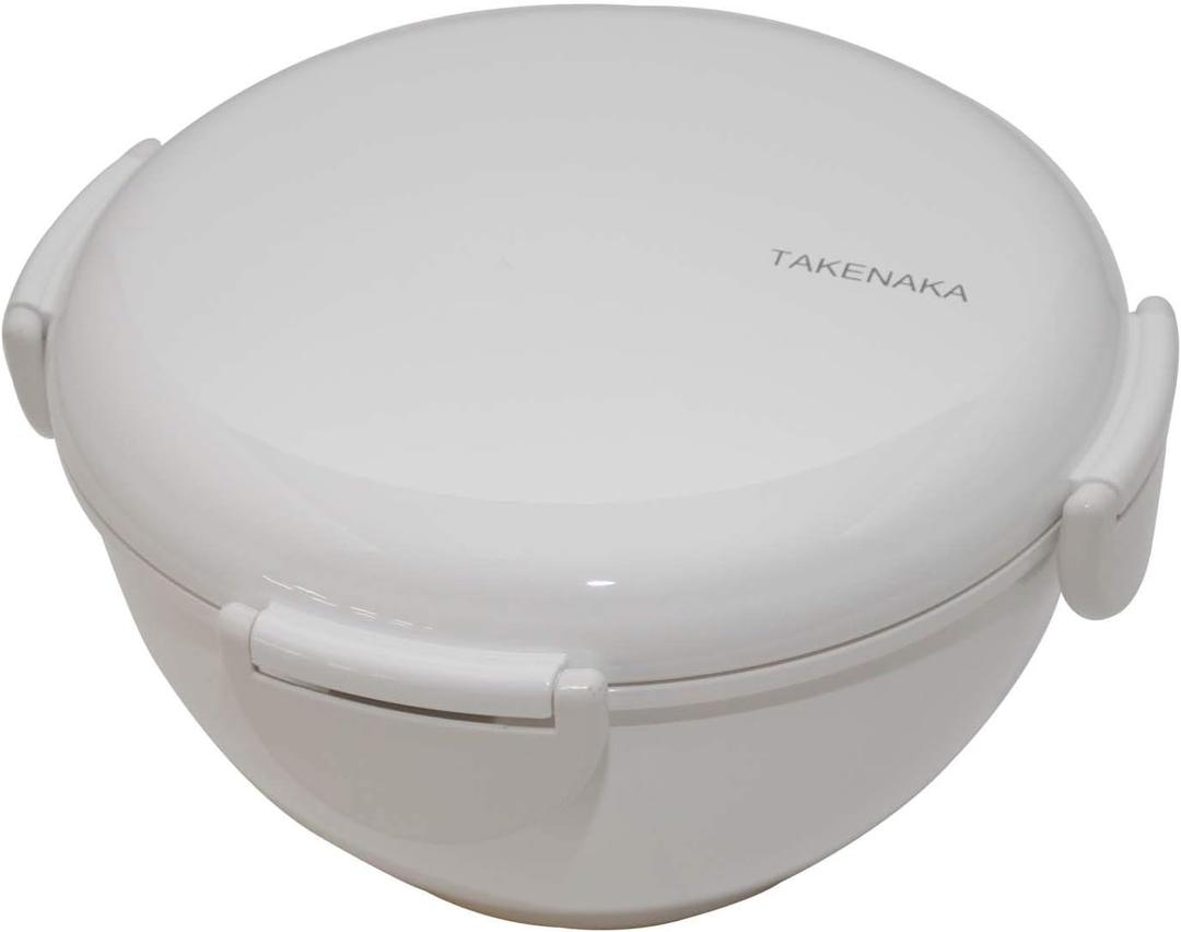 TAKENAKA Bento Bowl for perfect lunch, Eco-Friendly Lunch Box Made in Japan, Recycle Plastic Bottle, Microwave and Dishwasher Safe, Bento Box (Coconut White)