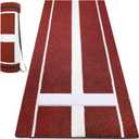 10x3 ft Softball Pitching Mat with Mound - Antifade Turf, Antislip Foam Backing - Fastpitch Equipment for Softball and Baseball Pitchers Practice-Green/Red