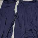 ZFLM Casual Workout Two Piece Outfits Long Sleeve High Waist Fold-Over Flared Leggings Pants Tracksuit Sets Streetwear (Large, Navy Blue)