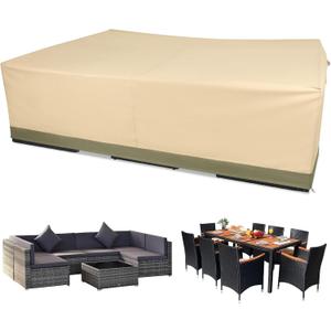BPS Patio Furniture Cover for Outdoor Table and Chairs, 600D Waterproof and Anti-UV Patio Sectional Set Cover for Outside General Purpose Furniture, 140''L x 88''W x 32''H
