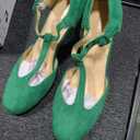 Women's T-Strap Block Chunky Heel Mary Jane Pumps Cut Out Wedding Dress Shoes
 10