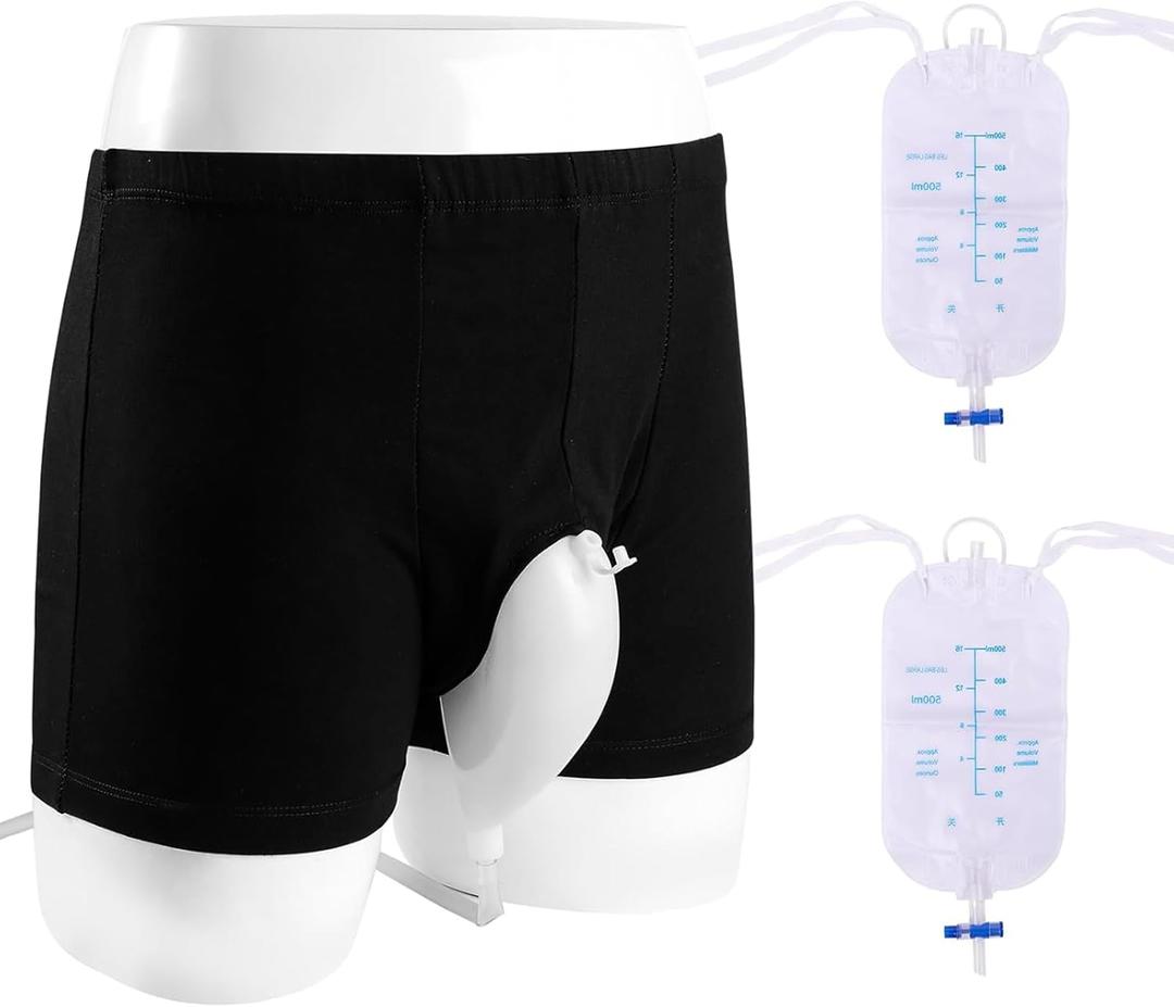 Urine Bag Underpants, Male Wearable Portable Pee Bag, Pee Catheter Holder for Elder with Collection Bag, Pee Catheter Holder (M)