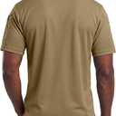 Breathable Pique Jersey Mens Polo Shirt UPF 50+ Quick Dry Performance (Beige, M)