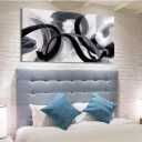 Black and White Abstract Line Wall Art Canvas Print Painting 30x60 inch Painting Geometric Lines Artwork for Bedroom,Dining Room,Office