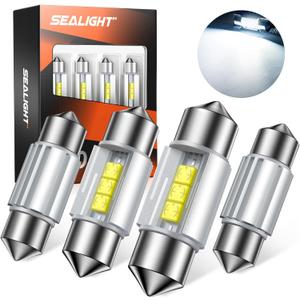 SEALIGHT 31mm DE3175 LED Bulbs DE3021 DE3022 LED Bulbs CSP-2525 Ceramic Chipsets 6500K White Super Bright Error Free CANBUS Interior Car Light for Dome Map Door License Plate Lights Bulbs (Pack of 4)
