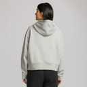 GAME 7 NBA womens Women's Cropped Long Sleeve Fleece Hoodie - Pullover With Chenille Team Patch and Kanga Pocket, Grey, Medium