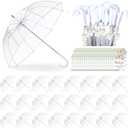 Wedding Favors for Guest Umbrella Gifts Bulk 52 Inch Large Dome Rain Windproof Stick Umbrellas with Thank You Tags and Rope Guest Souvenirs for Wedding Party Bridal Favors (White)