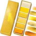 ARTISTRO Professional Metallic Watercolor Paint Set for Adults - 6 Pigment-Rich Gold Colors, XL Pans, ASTM-I Lightfastness, High Tinting Strength Watercolor Set for Professionals made by professionals