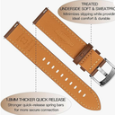Leather Watch Band Strap Quick Release, Soft Padded Top Grain Nappa Leather Wrist band for Men Women, Choice of Width 18mm 19mm 20mm 21mm 22mm Replacement band for Watch & Smartwatch (Dark Green Leather (Orange Brown))
