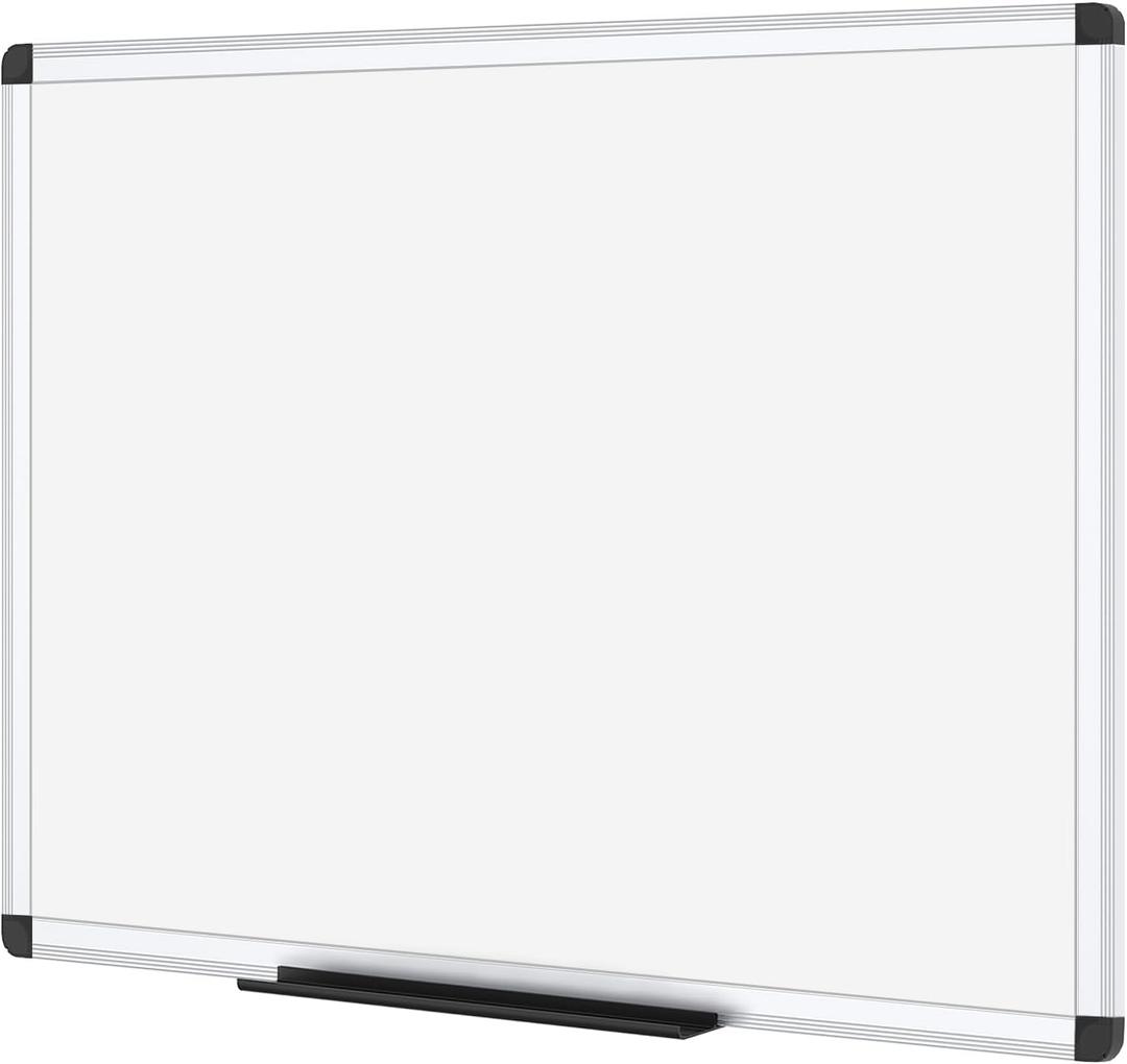 VIZ-PRO Magnetic Dry Erase Board, 36 X 24 Inches, Silver Aluminum Frame