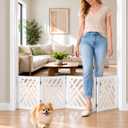 16" Short Dog Gate, Puppy Gate Indoor, Freestanding Small Dog Gate, 4 Panel, H16"-L49"| 4panel