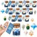 Fumete 35 Set Employee Appreciation Gifts Bulk for Coworkers Staff Team Desk Positive Resin Valentines Animal Pun Note Cards Small Thank You Gifts for Teachers Students Volunteer (Sea)