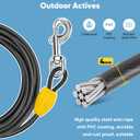 Petbobi Dog Tie-Out Cable 20ft - Outdoor Leash 4mm Metal Cable with Shock Absorbing Spring 360 Swivel Clips, Chain for Dogs Yard Camping, Fit Small Medium Large Pets Up to 35lbs, Black