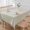 TruDelve Vinyl Tablecloths for Rectangle Tables Sage Green Oilcloth Tablecloth Plastic Outdoor Table Cover Waterproof Tablecloths Rectangular (54'' x 84'', Plaid-3)