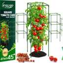 Legigo 4 Pack Square Tomato Cages- 45 Inch Heavy Duty Tomato Trellis for Climbing Plants Outdoor, Tomato Plant Support Stakes Cage Garden Trellis for Garden Raised Garden Bed Cucumbers Vegetables