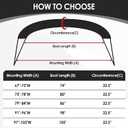 Bimini Top Storage Boot Cover, Bimini Top Boot Cover Replacement Canvas Waterproof and UV Protection, Fits Round Tube for Bimini Tops for Boats (79"-84" W, Black)