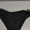 SherryDC Women's V Cut High Waisted Bikini Bottom High Leg Cut Swimsuit Bathing Suit Bottoms Black Large