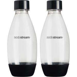 sodastream 0.5L Twin Pack Dishwasher Safe Slim Bottle (Black)