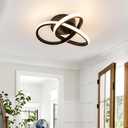 10 Inch Modern Ceiling Light, 24W LED Dimmable Ceiling Light with Remote Control, 3000-6000K Color Temperature Adjustable, Black Small Chandelier for Bedroom, Entryway, Hallway, Kitchen, 10 inches x 4.7 inches