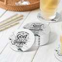 Ceramic Coasters Set of 8 with Holder - Christian Bible Verse Drink Coasters, Absorbent Marble Coasters for Table, Religious Gifts for Women Friends Family, 4 Inches