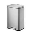 EKO Madison Matte Stainless 50 Liter/13.2 Gallon Step Trash Can w/Inner Liner - Fingerprint Resistant Finish