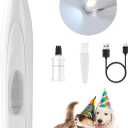 Dog Paw Trimmer with LED Light, Rechargeable Cordless Electric Grooming Clippers, Low Noise Pet Hair Shaver for Small Dogs Cats Trimming Around Paws, Eyes, Ears, Face, Rump
