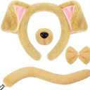 SATINIOR Puppy Dog Costume Set Ears Headband Nose Bow Tie Tail Animal Cosplay for Halloween