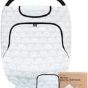 KeaBabies Winter Car Seat Cover Baby, Newborn - Universal Fit Infant Carseat Covers Baby Girl, Boy, Breathable, Lightweight Blanket, Easy to Use Stroller Canopy, Rain, Wind, Sun Shade (Iris)