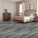 Art3d 36-Pack 54 Sq.ft Peel and Stick Floor Tiles Vinyl Plank Flooring Wood Look, Adhesive and Waterproof Tile Sticker for Bedroom, Living Room, Kitchen, RV in Grey