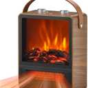 Electric Fireplace Heater for Indoor Use, 1500W/750W Space Heater Fireplace with 3D LED Flame, Double Safety Protection, Portable Fireplace Heater for Home Office Christmas Decoration