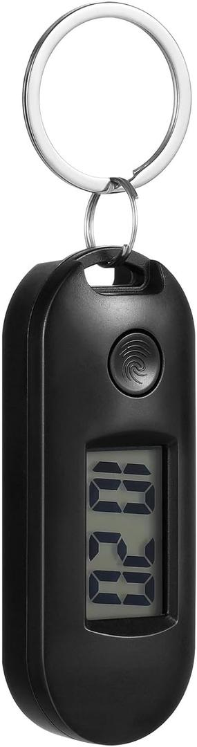 Digital Keychain Watch with Clip, Small Pocket Watch (Black)