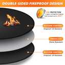 36'' Fire Pit Mat for Solo Stove Bonfire, Double-Sided Fireproof Under Grill Mat Deck Patio Protector Pad, Round BBQ Mat for Solo Stove Accessories, Easy to Clean, Reusable