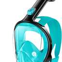 Greatever Full Face Snorkel Mask, Snorkeling Gear for Adults with Latest Dry Top Breathing System and Detachable Camera Mount, Foldable Snorkel Mask Adult, Snorkels Anti-Fog & Anti-Leak (Large-X-Large, Greenblack)