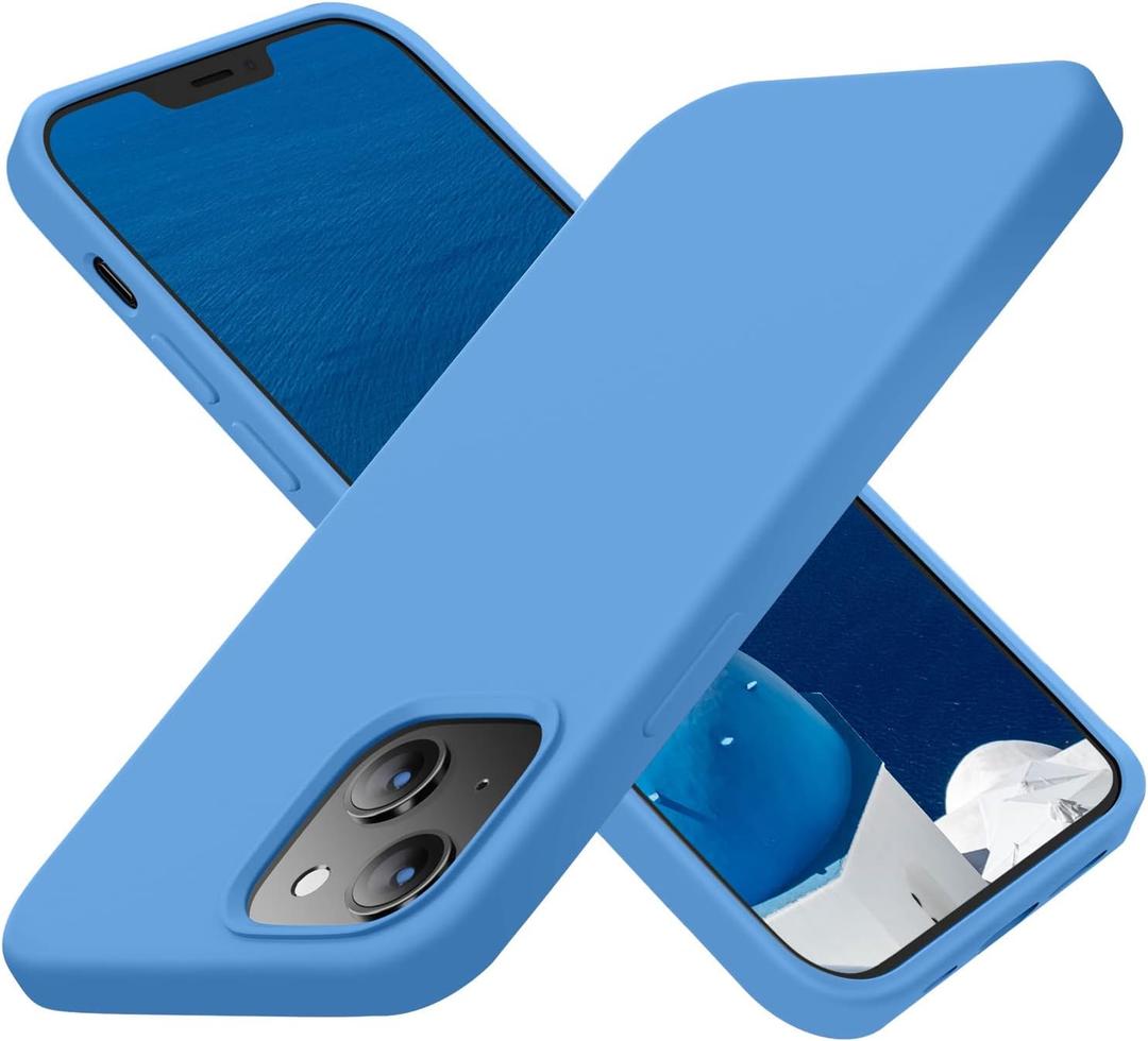 Cordking Designed for iPhone 13 Case, Designed for iPhone 14 Case, Silicone Ultra Slim Shockproof Protective Phone Case with [Soft Anti-Scratch Microfiber Lining], 6.1 inch, Blue
