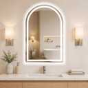 Arched LED Bathroom Mirrors with Lights 22"x32" LED Mirror for Bathroom,Led Vanity Mirror, Anti-Fog,LED Mirrors with Light, Anti-Fog, Dimmable, 3 Color, Shatterproof, Touch Sensor