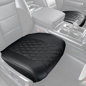car seat cover, ventilated leather front seat protective cover, Universal driver and passenger single base cushion, fits car seat, breathable, scratch-resistant, durable for 90% of vehicle models 1P