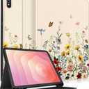 Wazzasoft for Samsung Galaxy Tab S11 Case - Smart Folio Cover with Build-in Pencil Holder Women Girls Cute Design for Samsung S11 Tablet Case 11 Inch (SM-X730/X736/X736B) Cover,Vintage Flowers (Aesthetic Vintage Floral)