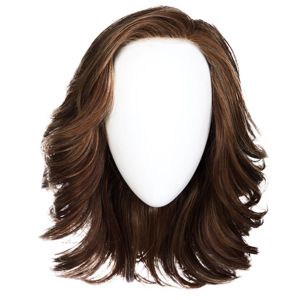 Raquel Welch Flip The Script Mid-Length Layered Wig With Lace Front and Memory Cap lll, Average Cap Size, RL8/29SS Hazelnut