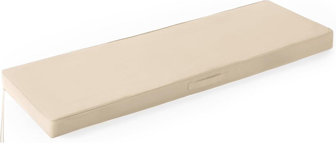 Outdoor Bench Cushions for Outdoor Furniture, 59x18x3 Inch, Waterproof Bench Pillow, Fade Resistant Long Bench Seat Pads for Garden, Indoor, Porch Swing, Beige