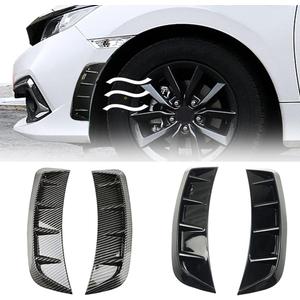 Car Decorative Intake Side Vent Decal Universal Auto Fender Cover Trim Scoop Air Flow Shark Gills Bumper Hood Louvers Carbon Fiber ABS Exterior Glossy Black Sticker for Most Cars