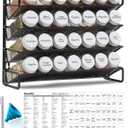 SpaceAid Spice Rack Organizer with 28 Spice Jars, 386 Spice Labels, Chalk Marker and Funnel Set for Cabinet, Countertop, Pantry, Cupboard or Door & Wall Mount - 28 Jars, 13.4" W  10.8" H, White