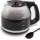 12-Cup Replacement Coffee Carafe Compatible with Mr. Coffee Coffee maker Pot, Replace Part# PLD12 PLD12-RB Series, Black Handle (Classic)