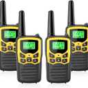 Walkie Talkies with 22 FRS Channels, MOICO Walkie Talkies for Adults with LED Flashlight VOX Scan LCD Display, Long Range Family Walkie Talkie for Hiking Camping Trip (Yellow, 4 Pack)
