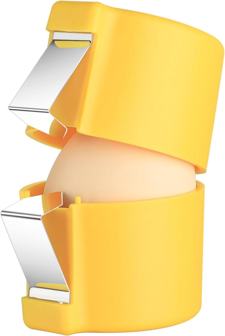 Egg shell opener, Eggshell opener, Egg Clip for Raw Eggs, Egg Peeler for Hard-boiled eggs, Home kitchen Gadgets to Quickly Cut Eggshells (Yellow)