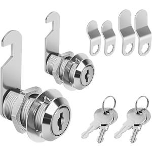 Cam Locks Keyed Alike, 3/4" Cabinet Locks with Keys Secure Files Drawers RV Storage Locks Replacement Set, Zinc Alloy (3/4 Inch 2Pcs)